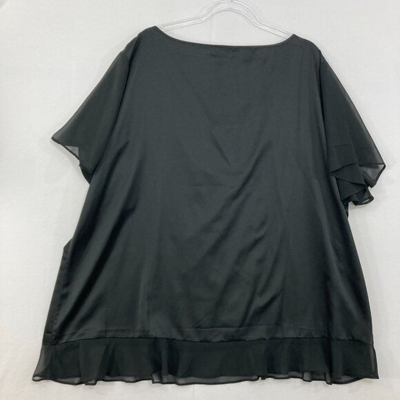 NWT  Vintage Silhouettes size 3X Black Embellished Soft Flowy Blouse Evening - Picture 7 of 8